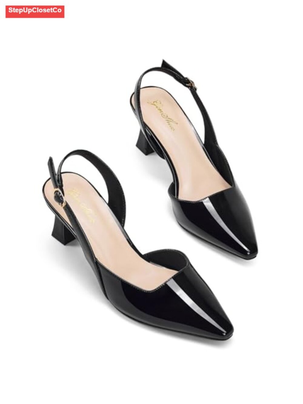 Women's Kitten Heel Slingback Pumps Closed Toe D'Orsay